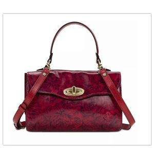 PATRICIA NASH Alexandria Top Handle Leather Satchel/handbag/purse/roses/nwt